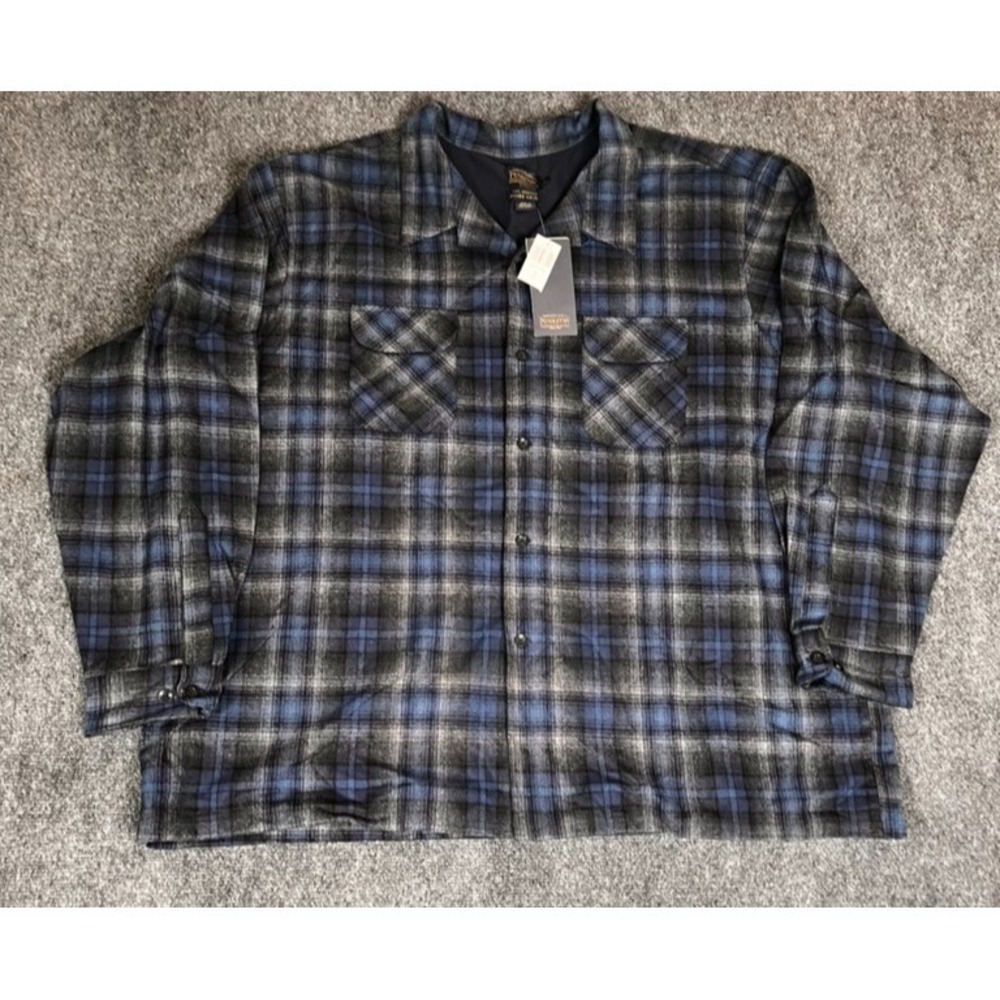 NWT Pendleton The Original Board Shirt Plaid Virgin Wool Long Sleeve Size 5X Big